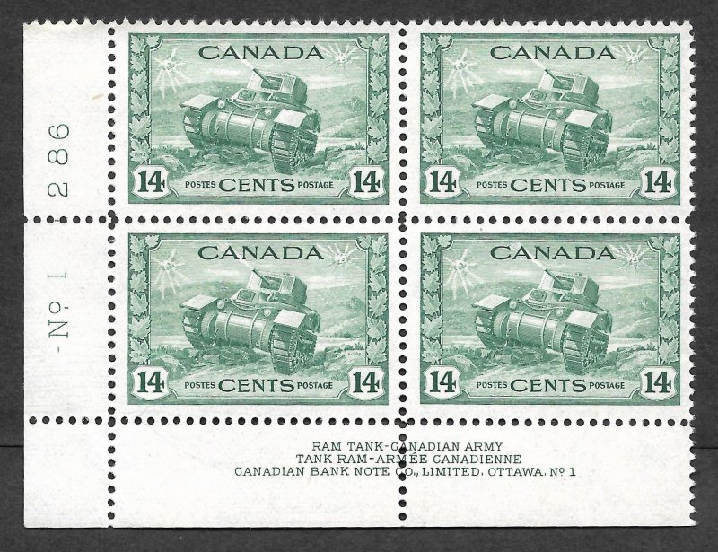 Doyle's_Stamps: XF Scott #259** Canadian Banknote Company Plate Block