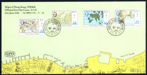 Hong Kong Sc# 427-430 FDC combination 1984 7.21 Maps