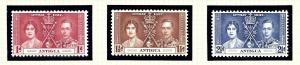 Antigua 81-83 MNH 1937 KGVI Coronation