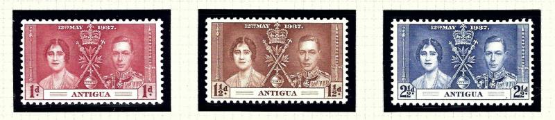 Antigua 81-83 MNH 1937 KGVI Coronation