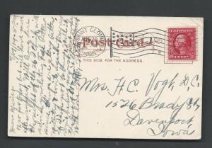 Scott # 406 on Post Card  canceled Saint Cloud Minn  Aug 20, 1914