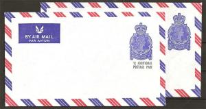 NEW ZEALAND QE 4c and 4c + 1c airmail envelopes fine unused................S1217