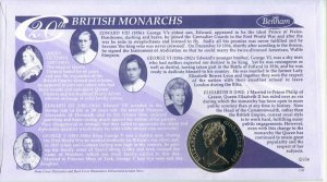 1999 Benham British Monarchs  Coin Cover with Gibraltar 1 Crown Coin 