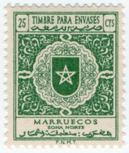 (I.B) Spanish Morocco Postal : Timbre Para Envases 25c
