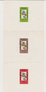 Morocco 45Fr. 3 Snake Trial Color Proof Sheets  in Green ,Gray and Brown Mint
