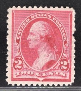 US Stamp #220 2c Carmine Washington MINT HINGED SCV $20.00