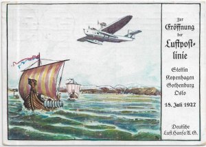 1927 Berlin to Dresden, Germany Opening of the Airmail Lines Card (57890)