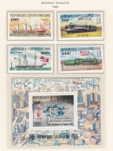 Central Africa # 701-704, 705, Various Exhibition Overprints, Mint NH, 1/2 Cat.