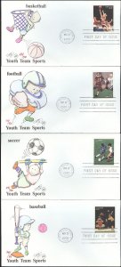 #3399-3402 Youth Team Sports Wilson FDC Set