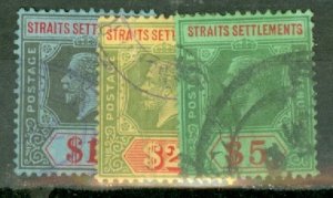 IO: Straits Settlements 179//201,186a,187a,189a,191a used missing 193, 197 CV...