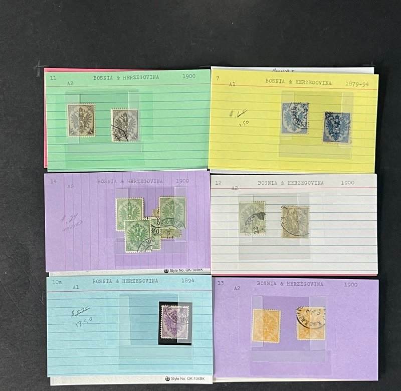 Bosnia & Herzegovina Stamp Collection on Dealer Cards $215 CV ZAYIX 0825CB414632