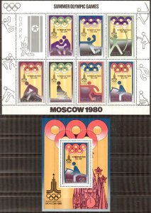 Korea 1979 Olympics Games 1980 Rings Mi. 1890/6 Bl.62 MNH