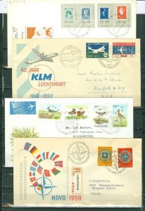 NETHERLANDS LOT of (4) FDC...(1) REGISTERED...BIRDS