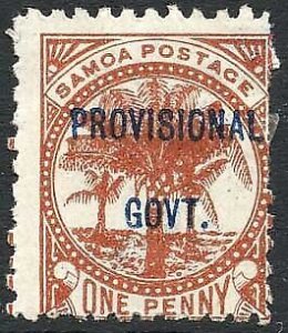 Samoa SG91 1d Chestnut opt Provisional Govt M/M