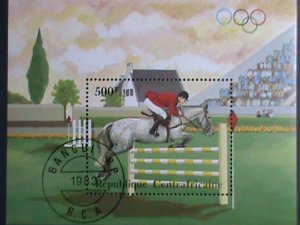 CENTRAL AFRICA-1983- OLYMPIC -HORSE RIDING- CTO S/S VERY FINE PLEASE WATCH