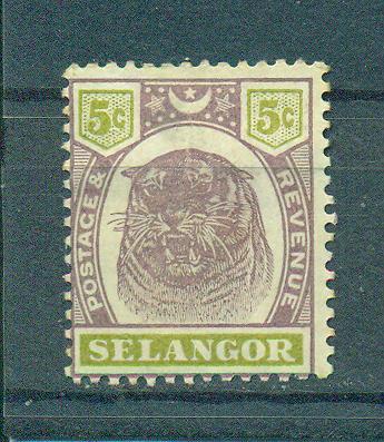 Malaya - Selangor sc# 30 (2) mh cat value $8.50