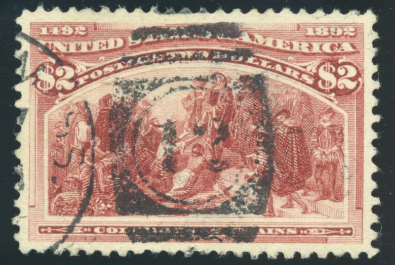 US 242 $2 1893 Columbian Exposition Columbus in Chains PSAG grade 90 used