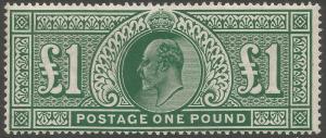 1911 SG320 Somerset House £1 deep green superb unmounted mint cat val £3000