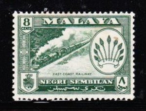 Album Treasures Malaya - Negri Sembilan Scott # 68  8c East Coast Rail  Mint H