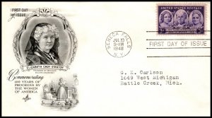 US 959 Progress For Women Artcraft Typed FDC