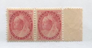 QV 1898 Numeral 3 cents pair mint o.g. hinged