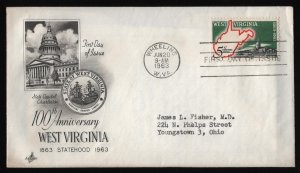 #1232 5c West Virginia, Art Craft-Ayerst Labs w/ Insert **ANY 5=FREE SHIPPING**