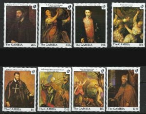 Gambia 753-60 MNH 1985 Titian Paintings