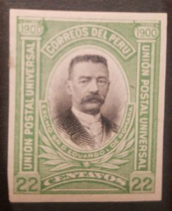 O) 1901 PERU, DIE PROOF INDIA PAPER, EDUARDO LOPEZ DE LA ROMAÑA, PACIFIC WAR