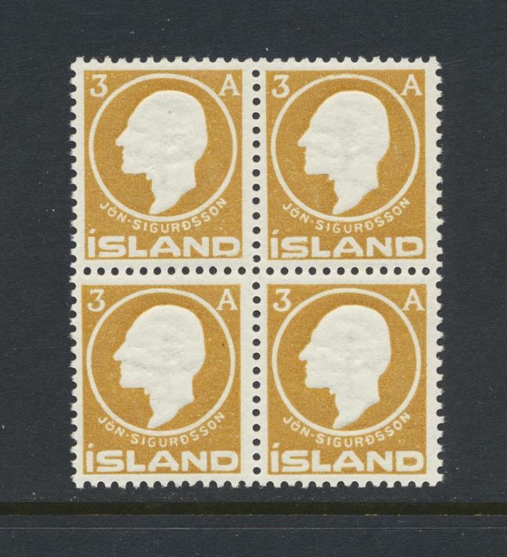 ICELAND 1911, 3a BLOCK, VF NH Sc#87 CAT$61 (SEE BELOW)