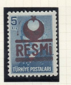 Turkey 1951-54 Early Issue Fine Mint Hinged 5k. Resmi Optd NW-17778