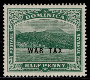 DOMINICA GV SG56, ½d deep green, M MINT.