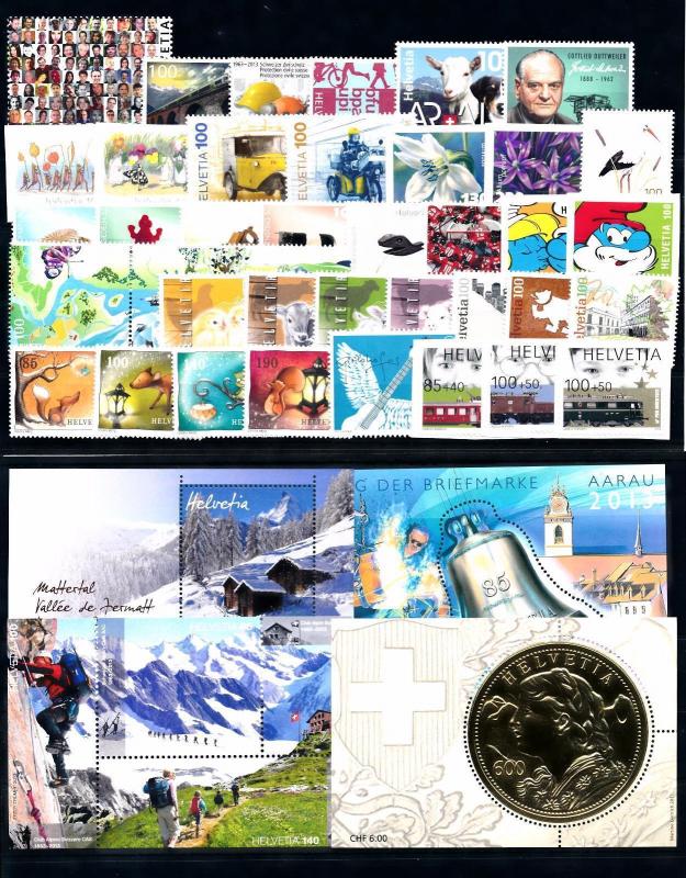 Switzerland 2013 Complete Year Set Incl. Souvenir sheets MNH