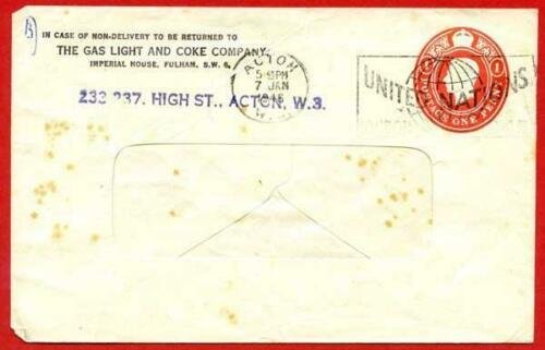 ES61 KGVI 1d Carmine Gas Light and Coke Stamped to Order Envelope used 