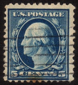 1917, US 5c, Washington, Used, thin, Sc 504