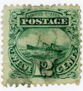 #117 – 1869 12c S.S. Adriatic, green.  Used Average.