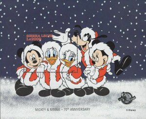 Sierra Leone Mickey Minnie Anniversary Christmas Snow Souvenir Sheet Mint NH 