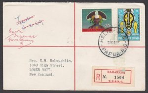 PAPUA NEW GUINEA 1968 Registered cover ex RABARABA - Relief No.6 cds........U933