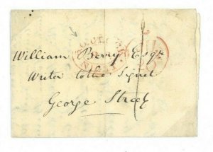 GB SCOTLAND Cover Edinburgh EARLY 1804 Timed Late Mail *5 O'CLOCK NIGHT*  91.4