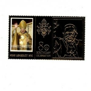 Guyana - 2007 - Pope Benedict XVI - Gold Stamp - MNH