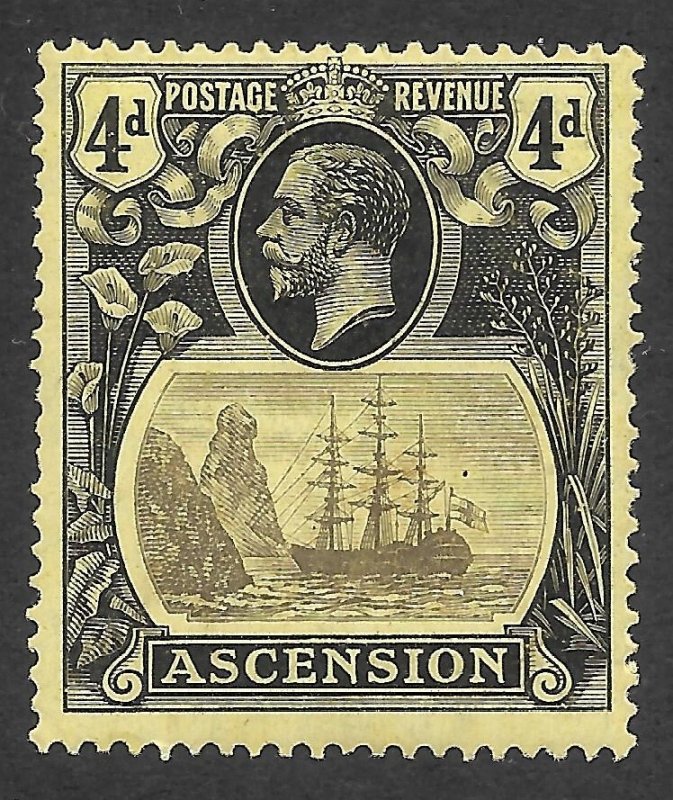 Doyle's_Stamps: MH 1924 British Ascension 4-Pence KGV Scott  #15* VF, cv $60
