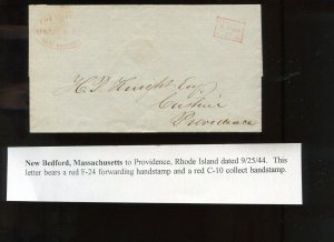 Hale & Co (and Bates Express) Cover New Bedford MA to Providence RI LV6560