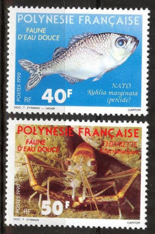 French Polynesia 1990 Marine Life Fishes set of 2 MNH