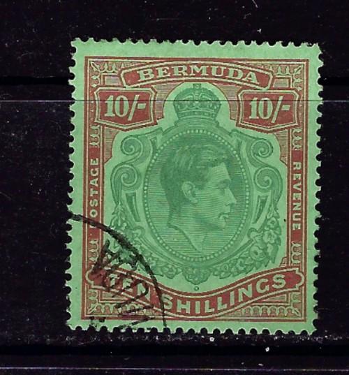 Bermuda 126a Used 10 shilling value from 1939 