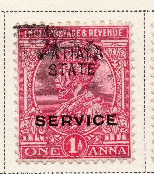 Indian States Patiala 1913 Early Issue Fine Used 1a. Optd 074827