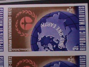 MALDIVES-1972-SC#412-6  UN-HUMAN ENVIRONMENT CONFERENCE-MNH IMPERF BLOCK VF