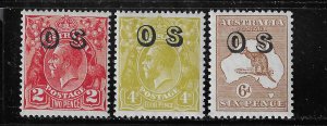 AUSTRALIA SCOTT #O3-O5 OFFICIAL OVERPRINTS - MINT NEVER HINGED/6D LIGHT HINGED