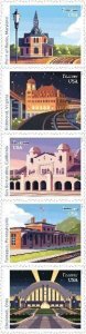 #5758 - 5762 2023 Railroad Stations Strip/5 - MNH