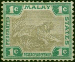 Fed of Malay States 1900 1c Grey-Brown & Green SG158 Good MM