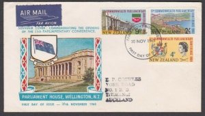 NEW ZEALAND 1965 Parliament set on commem FDC - Parliament Buildings cds....V528