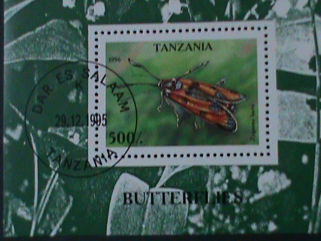 ​TANZANIA-1996-SC#1452 INSECT-ZYGAENA LAETA-CTO S/S-VF LAST ONE FANCY CANCEL